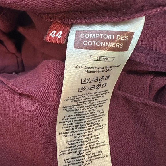 Comptoir Des Cotonniers Elegant Burgundy Women's Skirt size 44 - Picture 5 of 7
